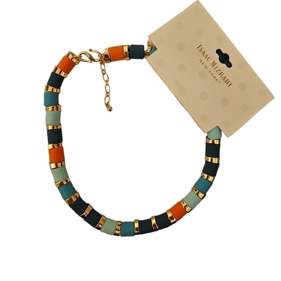 NWT Isaac Mizrahi Blue and orange Necklace - Picture 2 of 4